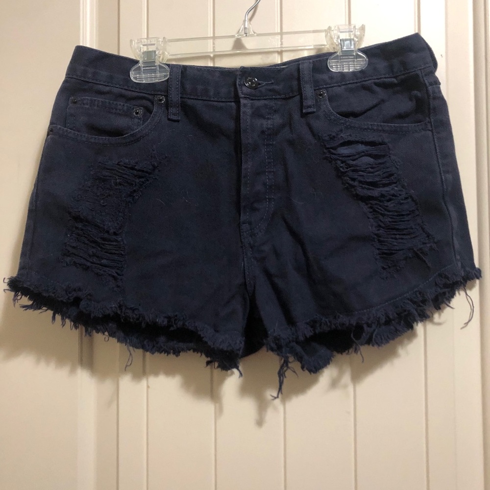 High Waisted Navy Blue Shorts